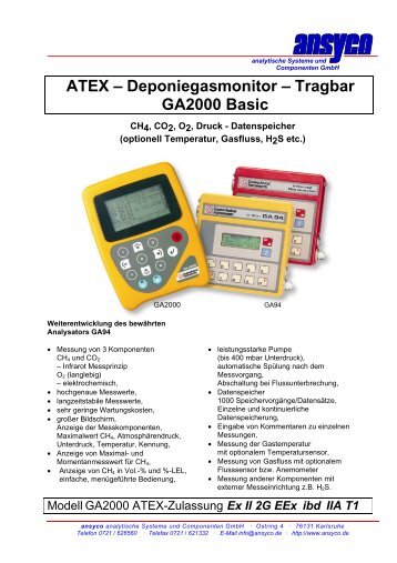 Tragbar GA2000 Basic - ANSYCO Analytische Systeme und ...