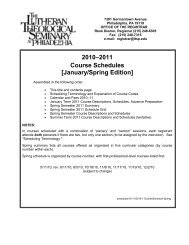 2010?2011 Course Schedules - Lutheran Theological Seminary at ...