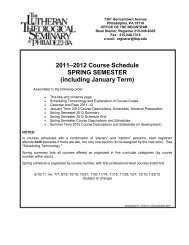 2011?2012 Course Schedule SPRING SEMESTER - Lutheran ...