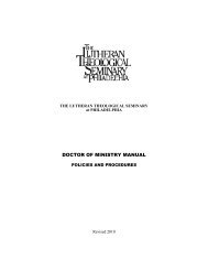 doctor of ministry manual - Lutheran Theological Seminary at ...