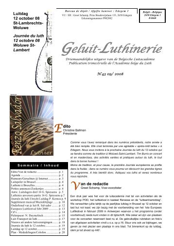 Geluit-Luthinerie - Belgian Lute Academy