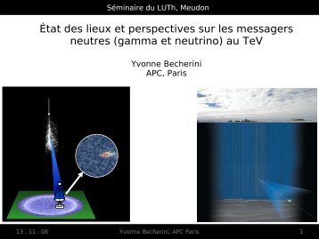 (gamma et neutrino) au TeV - LUTH