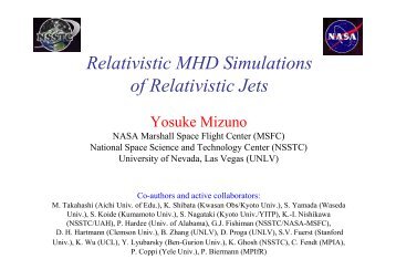 Relativistic MHD Simulations of Relativistic Jets - LUTH
