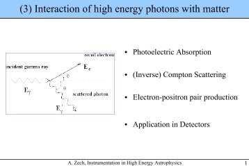 (3) Interaction of high energy photons with matter - LUTH