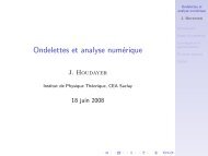 Ondelettes et analyse numérique - LUTh