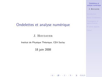 Ondelettes et analyse numérique - LUTh