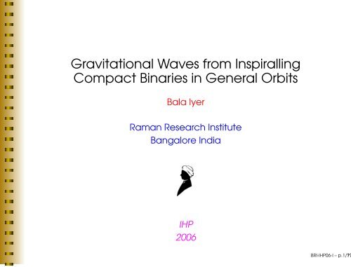 Gravitational Waves from Inspiralling Compact Binaries in ... - LUTH