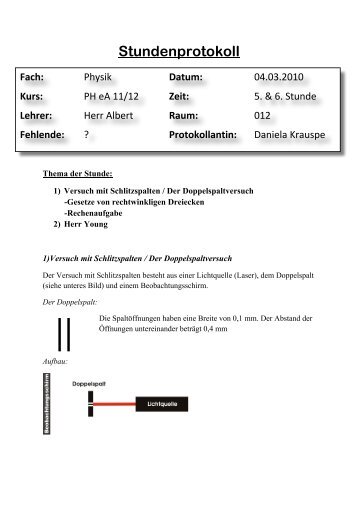 Stundenprotokoll - Lutherschule