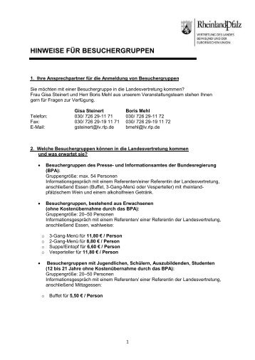 Merkblatt - Vertretung des Landes Rheinland-Pfalz