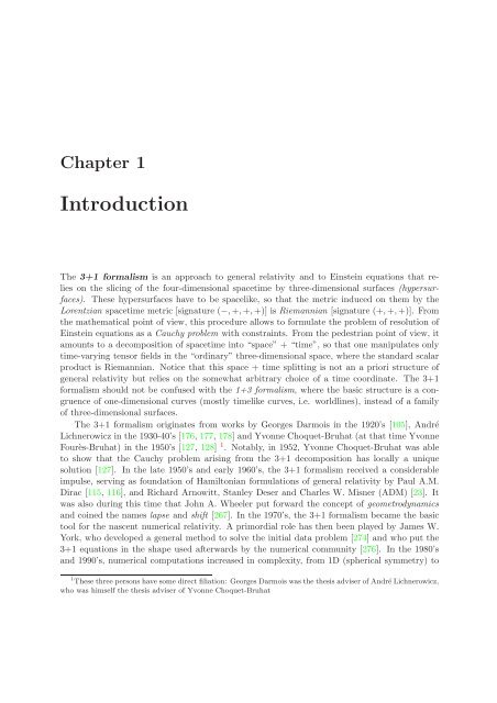 3+1 formalism and bases of numerical relativity - LUTh ...