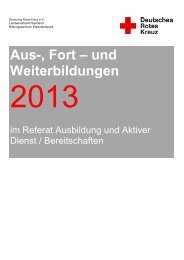 Bildungsprogramm 2013 - Landesverband Saarland - DRK