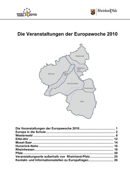 Die Veranstaltungen der Europawoche 2010 - Vertretung des ...