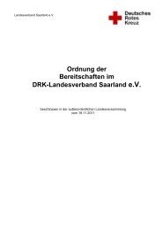 Ordnung der Bereitschaften - Landesverband Saarland - DRK