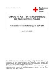 1. Ausbildungsordnung Betriebssanitätsdienst - Landesverband ...