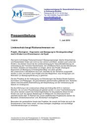 Pressemitteilung - Landesvereinigung für Gesundheitsförderung in ...