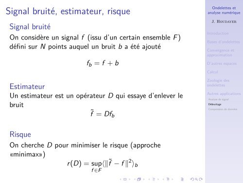 Ondelettes et analyse numérique - LUTH