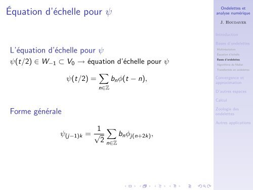 Ondelettes et analyse numérique - LUTH