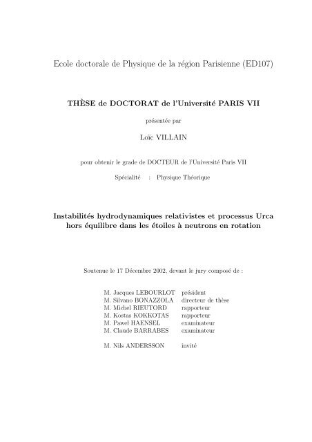 Ecole doctorale de Physique de la région Parisienne (ED107)