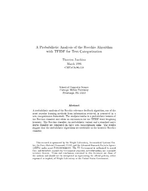 A Probabilistic Analysis of the Rocchio Algorithm Bith TFIDF for Text ...