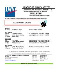 BULLETIN - League of Women Voters of Lexington