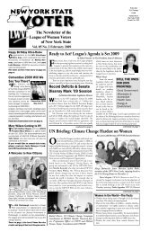 NYS Voter - Vol. 85 No. 2 February 2009 - League of Women Voters ...