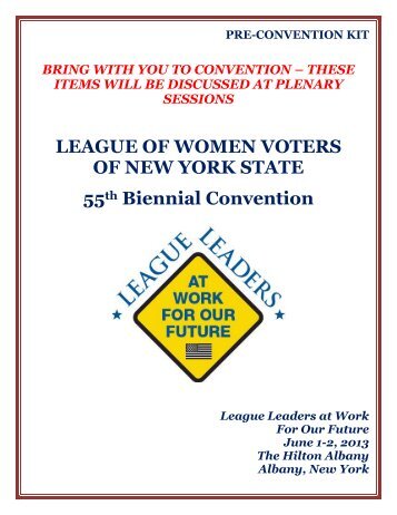 Pre Convention Kit - League of Women Voters of New York State