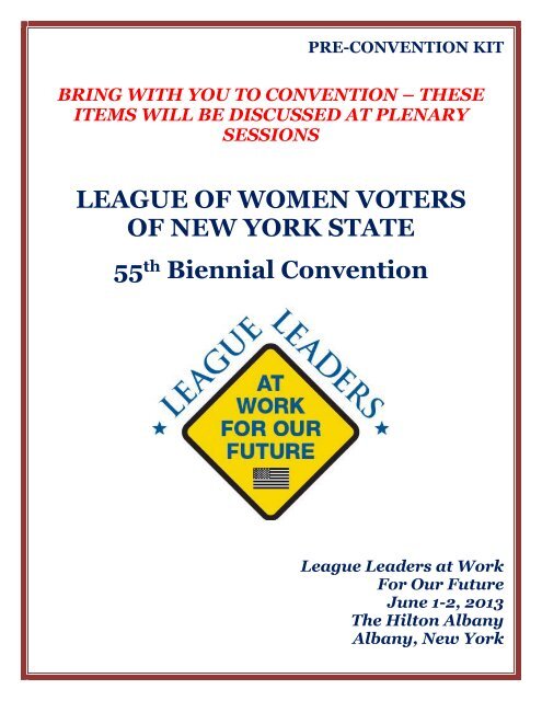 Pre Convention Kit - League of Women Voters of New York State