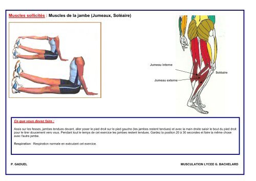 Muscles sollicités : Muscles de la jambe (Jumeaux, Soléaire)