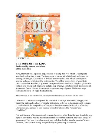 7218 The Soul of Koto