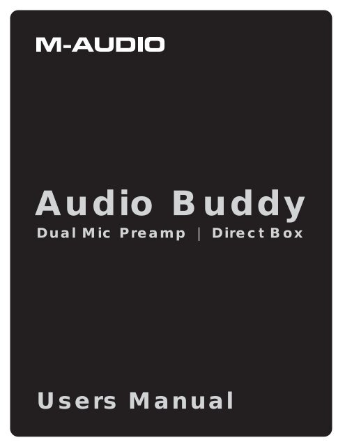 Audio Buddy User Guide - M-Audio