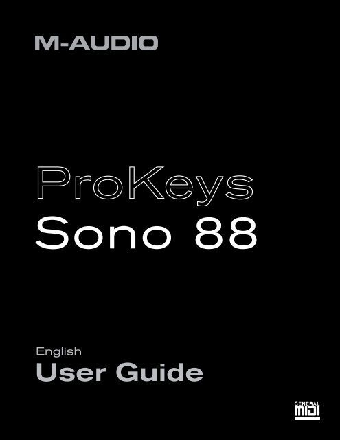 ProKeys Sono 88 User Guide - M-Audio