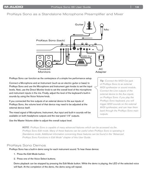 ProKeys Sono 88 User Guide - M-Audio