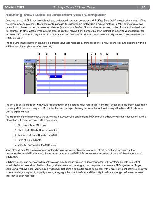 ProKeys Sono 88 User Guide - M-Audio