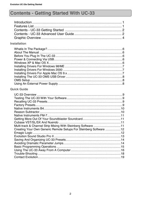 Quick Start Guide - M-Audio