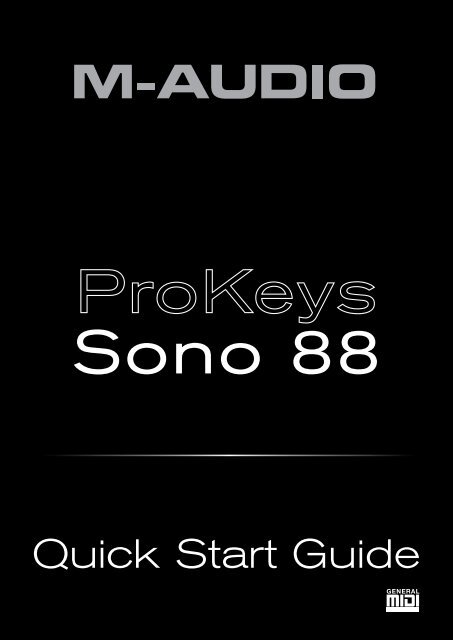 ProKeys Sono 88 Quick Start Guide - M-Audio