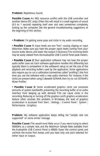 Table of Contents Audiophile USB Owner's Manual - M-Audio