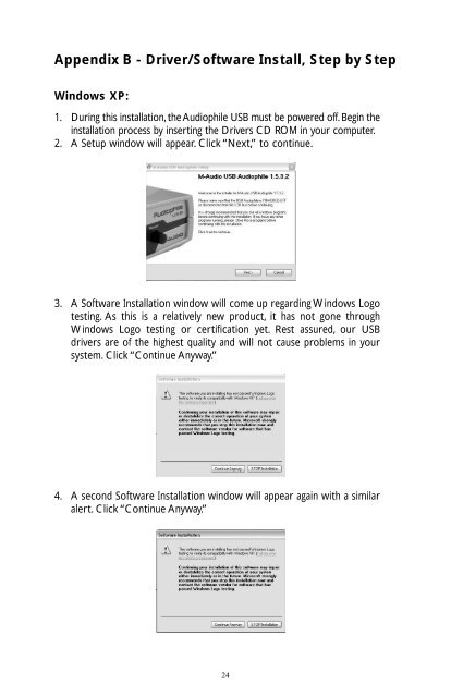 Table of Contents Audiophile USB Owner's Manual - M-Audio