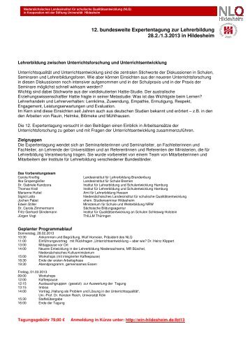 12. bundesweite Expertentagung zur Lehrerbildung 28.2./1.3.2013 ...