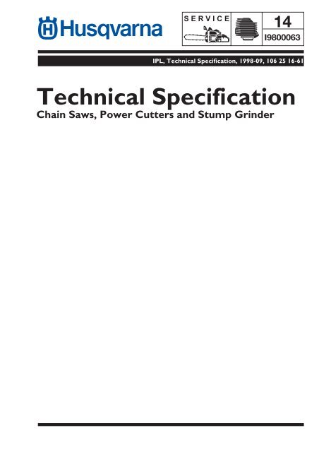 IPL, Technical Specification, Chain Saws, Power ... - Husqvarna