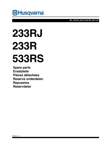 IPL, 233 RJ, 233 R, 533 RS, 2011-07, Bruschcutter - Husqvarna