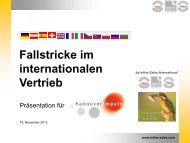 Fallstricke im internationalen Vertrieb - hannoverimpuls