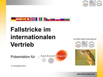 Fallstricke im internationalen Vertrieb - hannoverimpuls