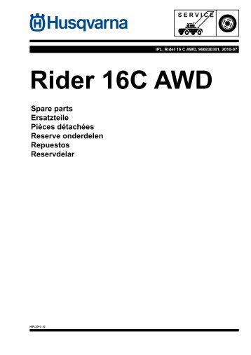 IPL, Rider 16 C AWD, 966830301, 2010-07, Rider - Husqvarna