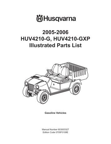 IPL, HUV 4210 G/ HUV 4210 GXP (Sections 7-13 ... - Husqvarna