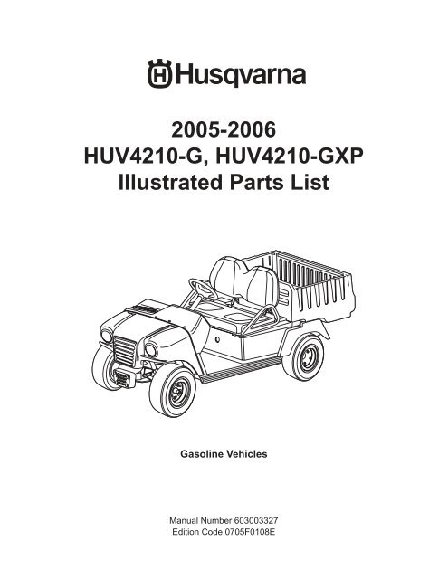 IPL, HUV 4210 G/ HUV 4210 GXP (Sections 7-13 ... - Husqvarna