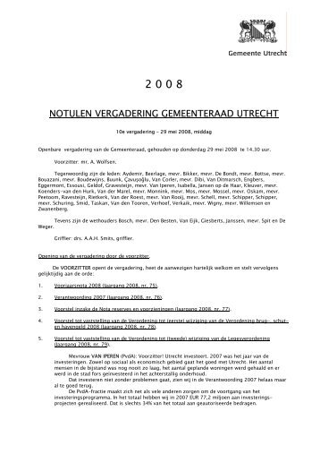 notulen vergadering gemeenteraad utrecht - Utrecht.nl - Gemeente ...
