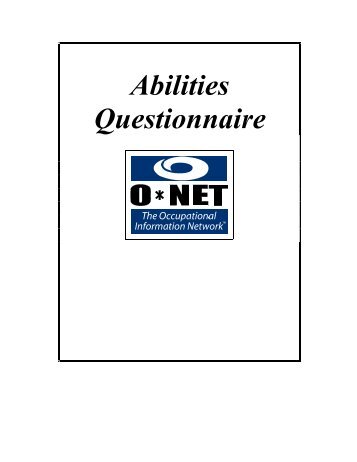 ONET Abilities questionnaire