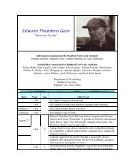 Edward Theodore Gein - Dr. Mike Aamodt - Radford University