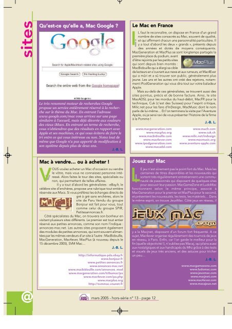 A vos MAC - Le magazine des astuces sur Macintosh et des ...