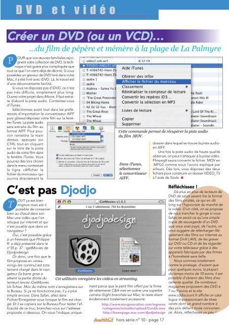 A vos MAC - Le magazine des astuces sur Macintosh et des ... - Free